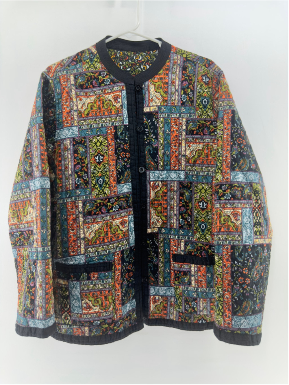NorthStyle KANTHA STYLE Quilted Jacket BOHO Multi-Color Patchwork WOMENS XL